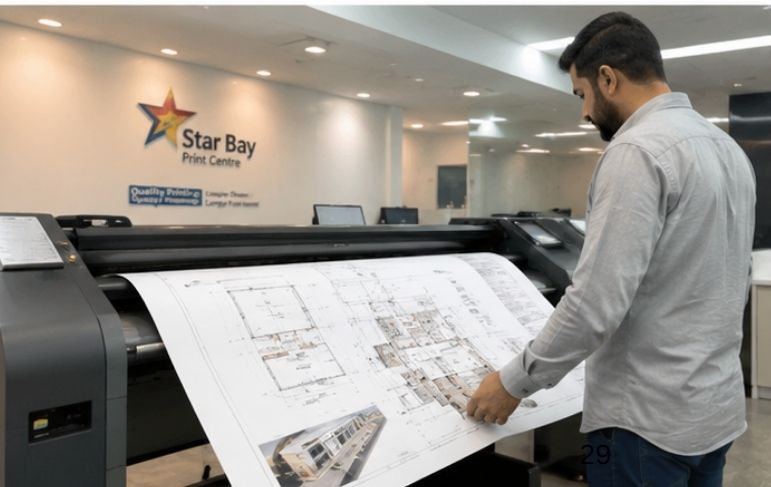 AutoCAD plotting services in Dubai - large format plotter printing architectural drawing - Star Bay Print Centre